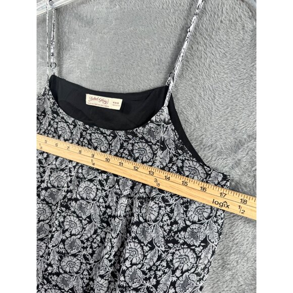 Faded Glory Womens Floral Black & White Sleeveless Chiffon Tank Top M (8-10) - Picture 9 of 12